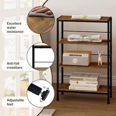 WOLTU 4-Tier Corner Shelf - White Oak & White Finish