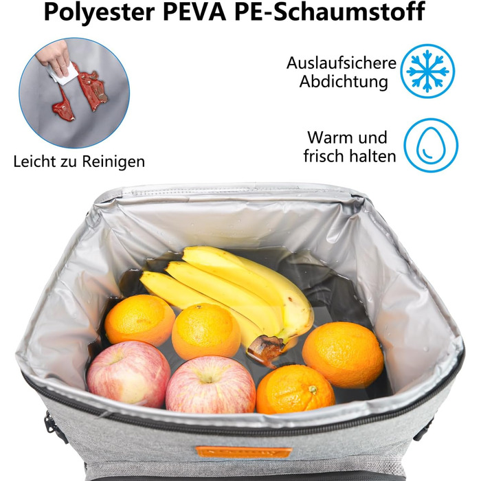 30L Cooler Bag Large Foldable - Cooler Bag for Food & Drinks, Picnic Bag, Insulated Thermal Bag, Cooler Bag Car for Beach/Picnic/Camping/BBQ