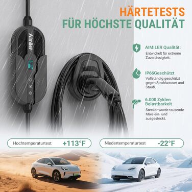 Зарядний пристрій Wallbox 11 кВт з додатком, 400V (8-16A), 3 фази, мобільна станція, кабель CEE Typ 2, IP66, OLED, для електромобілів Model Y/3, ID.3/4/5, MG4, Zoe та інших PHEV/EV, 11 кВт, 16A, CE