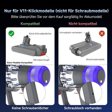 Акумулятор для пилососа Dyson V11 Absolute/Animal/Motorhead/Fluffy: Оригінальний акумулятор + 5 фільтрів + 2 гвинти