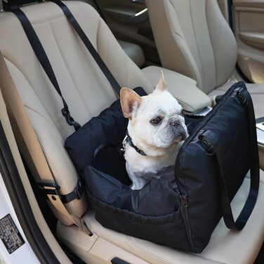 Автомобільний собачий сидіння для маленьких собак до 15 кг, чорний, знімний Airbag, знімний, миючий, Oxford тканина