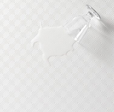 Venilia Table Placemat Bulgomme Rectangular, Tablecloth, Non-Slip, Shock-Absorbing, Easy to Clean, Liquid-Proof, PVC-Polyester, White, 135 x 180 cm