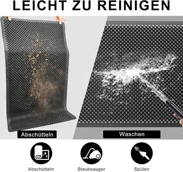 Килимок для дому та вулиці Fowooyeen, силіконовий, 43 x 76 см, чорний, неслизький, миючий