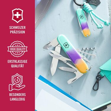 Мультитул VICTORINOX Companion, 16 функцій, Swiss Made, для жінок, у подарунковій коробці (рожевий, блакитний), Sydney Style