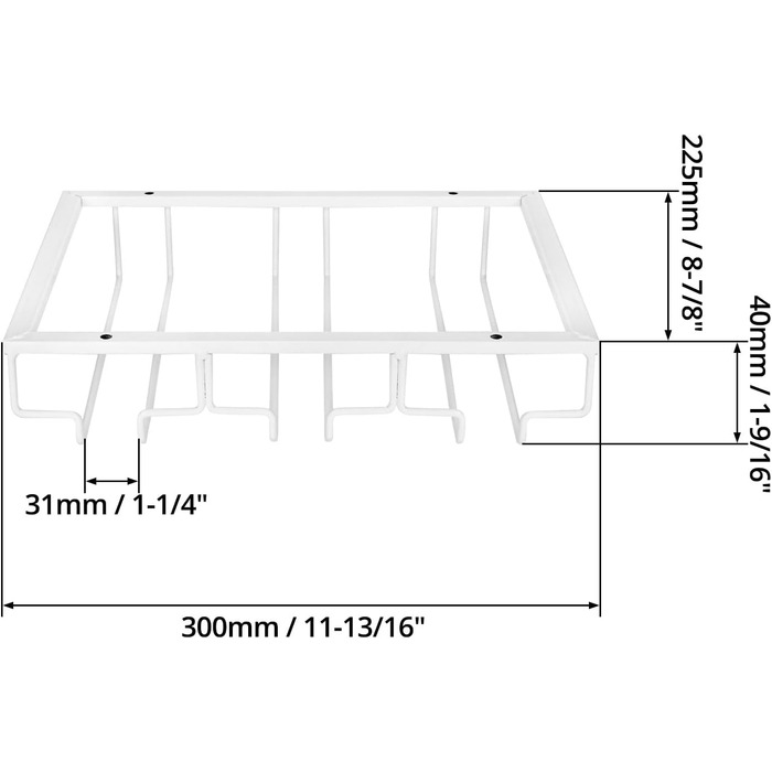 Підставка для келихів вина QWORK® - 2 шт. (3 ряди, білий метал) для кухні та бару