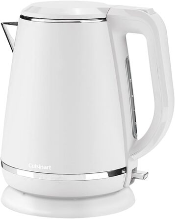 Електрочайник Cuisinart 1,5 л, 3000 Вт, білий, нержавіюча сталь, матове покриття, бездротовий, швидкий нагрів, для кухні, частина набору з тостером