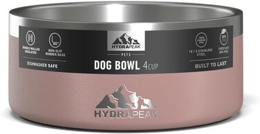 Миска для собак Hydrapeak, неслизька з нержавіючої сталі, велика та маленька, 907 мл / 1,8 л, декілька розмірів, сірий (Графіт)