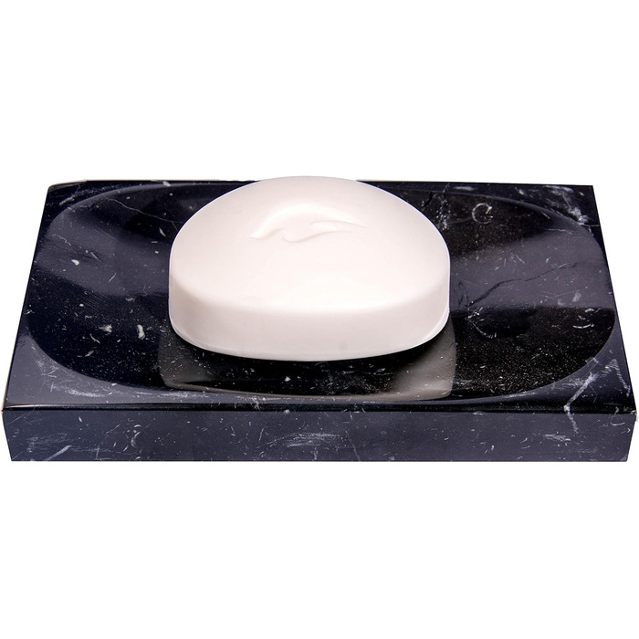 Миска для мила з чорного мармуру – полірована та блискуча підставка для мила – вишуканий аксесуар для ванної кімнати від CraftsOfEgypt (чорний, антрацит)