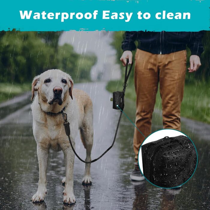 Диспенсер для собачих відходів PetBonus, водонепроникний, з місткістю для ласощів та 15 пакетиків (Чорний)