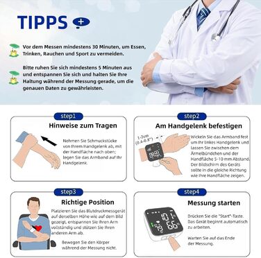 Тонометр на зап'ястік, LED-дисплей, регульована манжета, виявлення аритмії, CK-W118