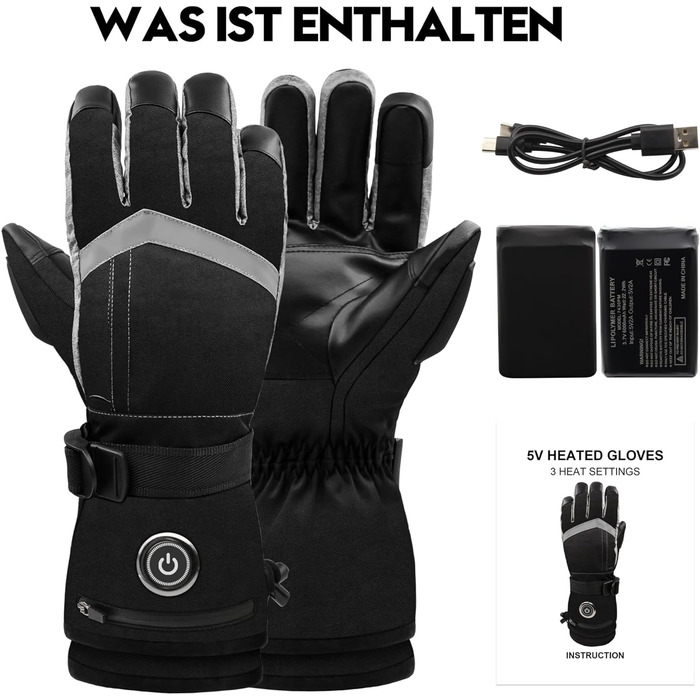 Обогревні рукавички SVPRO 5V 6000mAh - водонепроникні та вітронепроникні рукавички для катання на лижах, полювання, мотоциклів та піших прогулянок