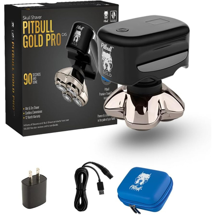 Електричний чоловічий верстат для гоління Skull Shaver Pitbull Gold PRO GX5 для обличчя та голови