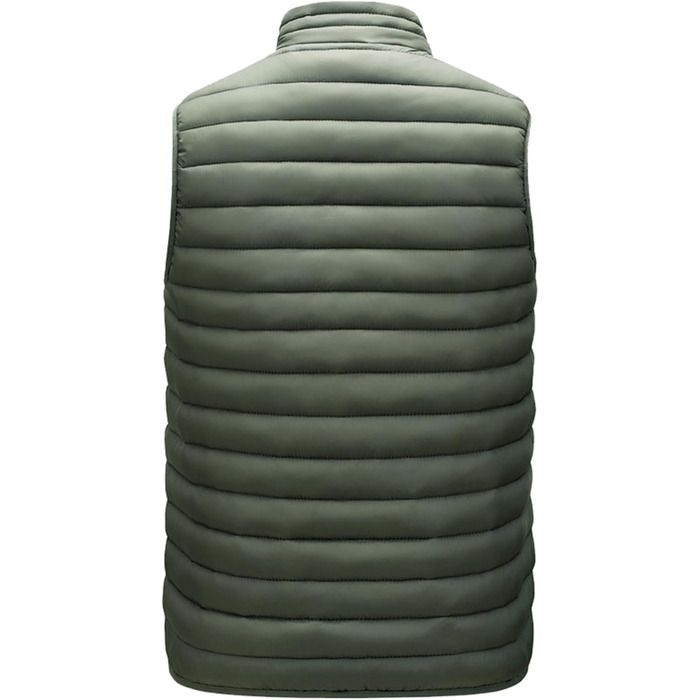 Чоловіча жилетка, утеплена, легка, тепла, для активного відпочинку, без рукавів, зимова, стегана, з коміром-стійкою, слім-силует (6XL, Оливковий (Army Green))