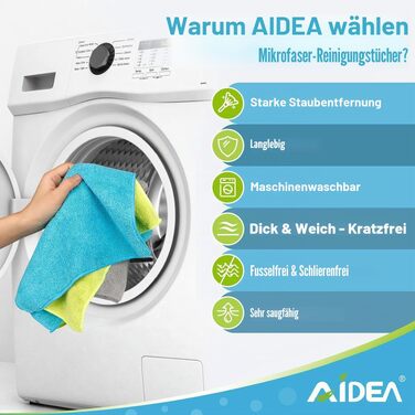 Серветки з мікрофібри для прибирання AIDEA, універсальні ганчірки для вікон, посуду та пилу, 30x30 см, 100 шт