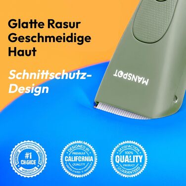 Триммер для тіла MANSPOT: чоловічий, вологостійкий, для інтимної зони, для тіла, для ніг, грудей, пахв, USB-C, для сухого та мокрого гоління