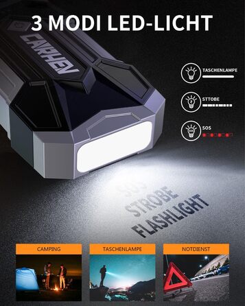 Powerbank для авто Starthilfe: 4500A, 8.0L (бензин/дизель), 12V, LED, Jump Starter з кабелями та 2 USB