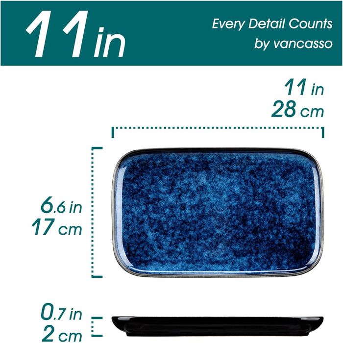 Набір тарілок Vancasso Stern для 4 осіб: сервірувальні, обідні, десертні, сніданок, зелений (4 шт.)