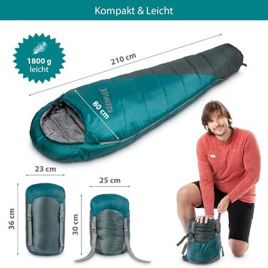 Сплячий мішок Outdoor 3 сезони -12.0°C (Blue -18.0°C)