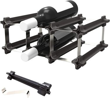 Wine rack, stainless steel, silver, 49.5 x 49.5 cm, 25-unit (3-piece starter kit wine rack)