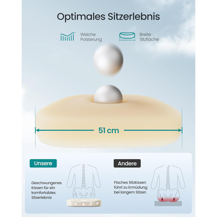 Офісний стіл SONGMICS, ергономічне крісло з сіткою, з підтримкою попереку, регульована спинка та підголівник, для дому та офісу, OBN041B01 (пісочний беж)