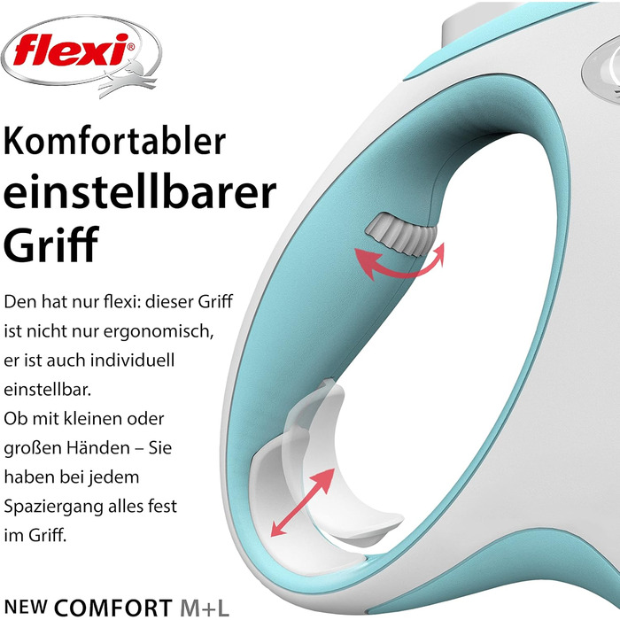 Flexi Comfort L рулетка для собак до 50 кг, 8 м, світло-блакитна