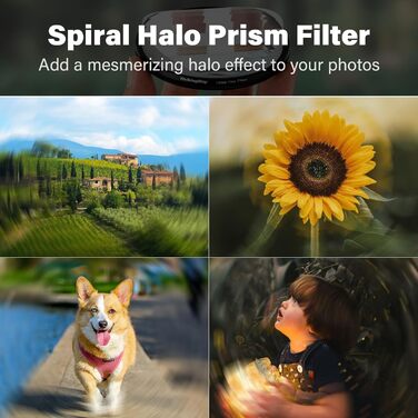 Фільтр для об'єктива Prismenlinsenfilter Halo-Effekt 49 мм: Ефект вихору, тунельний вигляд, преміум-якість