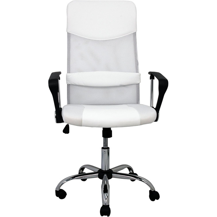 Офісний стілець La Silla Española Santander з підголівником, білий, поліестер, 52x55x118 см