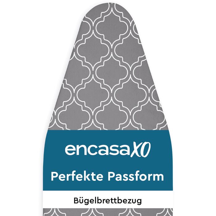 Чохол на прасувальну дошку Encasa XO (125x39 см), термостійкий з підкладкою з повсті 3 мм та шнуровим посиленням, сіра плитка