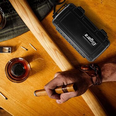 Зігеренний гумодор для подорожей - валіза з диском для зволоження, водонепроникний, повітряний, міцний та неспритний - місце для до 5 сигар, портативна сигарна коробка, подарунок для чоловіків (великий)