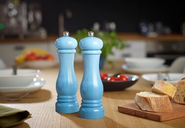 Набір для помелу спецій Echtwerk (2 шт.) - соляна та перечна млинки з ABS-пластику, керамічний механізм, ручна, блакитний, 21 см