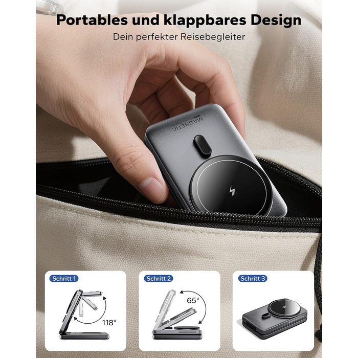 KPON Станція зарядки MagSafe для Apple Watch та iPhone, 3 в 1. Швидка зарядка для iPhone 12-17, Apple Watch 11-2, AirPods. Підходить для подорожей та офісу. В комплекті адаптер 20W.