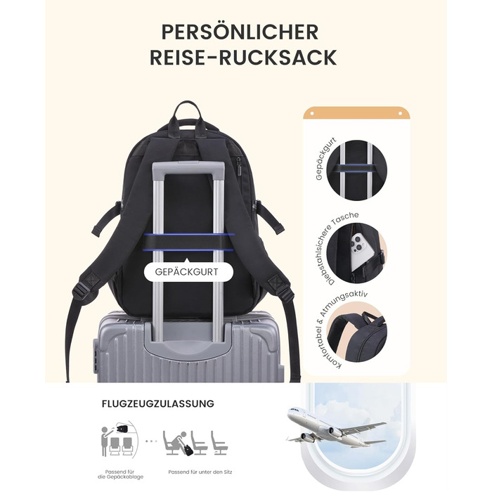 LOVEVOOK Рюкзак для жінок, 15.6 дюймів, рюкзак для ноутбука, шкільний рюкзак для дівчаток-підлітків, водонепроникний, з багатьма відділеннями, сучасний рюкзак для роботи, школи, подорожей, чорний