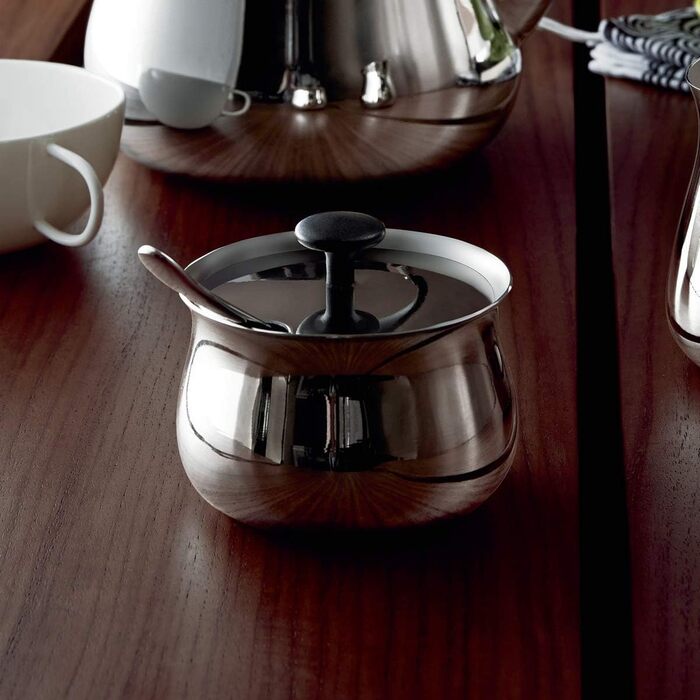 Alessi Sugar Bowl, Stainless Steel, Silver, 12 x 9 x 33.5 cm