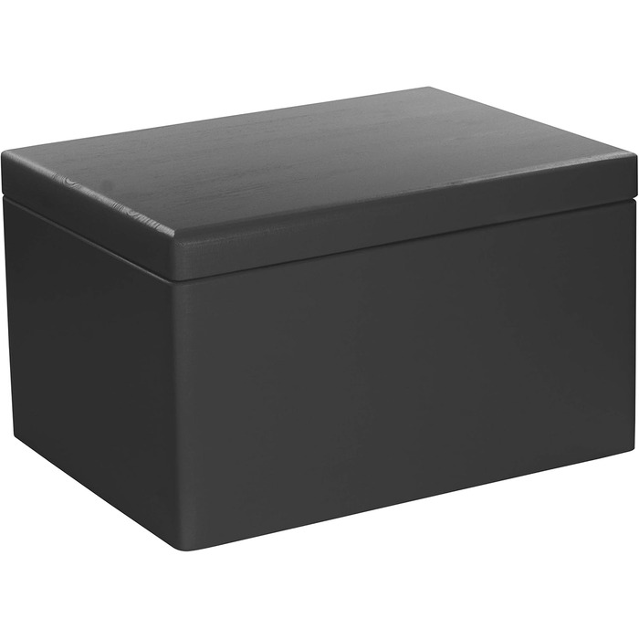 Large Wooden Box with Lid - All-Purpose Wooden Box - Storage Box | Toy Chest - Gift Packaging | Decorative Box for Crafts FSC® (Black, approx. 40 x 30 x 24 cm | XL)