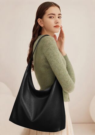 Сумка жіноча KALIDI шопер з PU шкіри, велика, чорна, для роботи, навчання, повсякденна, вінтажний стиль