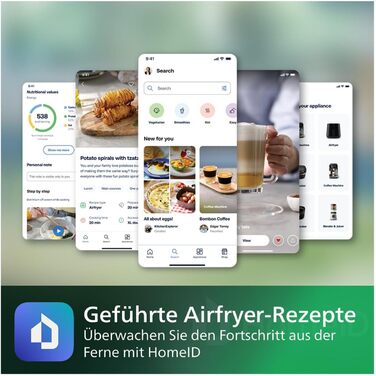 Philips Airfryer 5000 Series XXL, 7.2L (1.4Kg) - 6 Portions, 16-in-1 Airfryer, Wifi Connected, 90% Less Fat with Rapid Air Technology, HomeID App. White (HD9285/00)