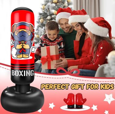 Надувний боксерський мішок для дітей Boxsack Kinder, 165 см, з боксерськими рукавичками, для карате, тхеквондо, MMA, ніндзя, подарунок для хлопчиків та дівчаток 3-12 років