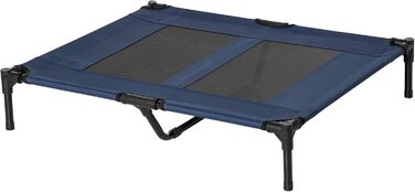 PawHut Лежанка для собак на вулицю, піднята лежанка з дихаючою сіткою, лежанка для домашніх тварин для маленьких та середніх собак, 91 x 69 x 29 см (Блакитний)