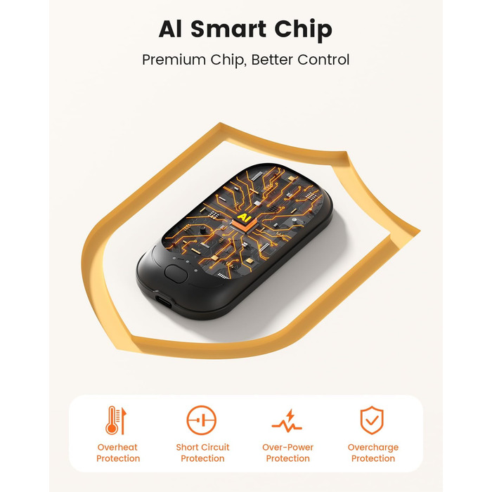 Електричні грілки для рук Gabless 2 шт., USB, портативні, 3 рівні нагріву, швидкий нагрів, чорні - чудовий подарунок для чоловіків та жінок