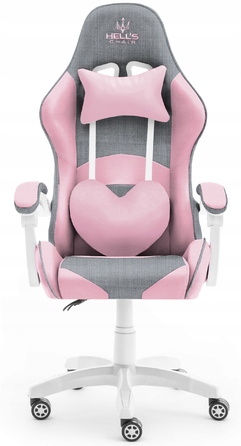 Ігрове крісло HELL'S CHAIR Rainbow Pink-Gray, тканина