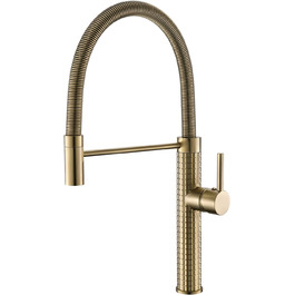 Сучасний кухонний змішувач AIMADI з висувною лійкою та 360° поворотом, чорний/рожеве золото, з двома виходами, для високого тиску