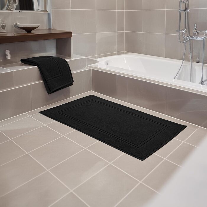 Набір рушників Tens Towels з 100% бавовни, 8 предметів: 2 великі банні рушники, 2 рушники для рук та 4 серветки, гігроскопічні та швидкосохнучі, чорні (50 x 80 см)