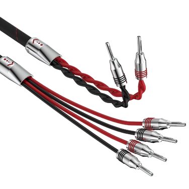 Акустичний кабель HiFi Biwire 2xBanana - 4xBanana, 3м, позолочені банани