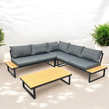Комплект садових меблів Ideal Garden, метал, сірий, 3 предмети