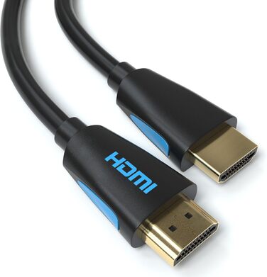 HDMI кабель JAMEGA 2.0 білий Ultra HD 4K@60Hz High-Speed Ethernet HDR ARC 3D 18Gbps, сумісний з PS5, PS4, PS3, XBOX Series S, Blu-Ray, DVD, саундбар, монітор (4м, чорний)