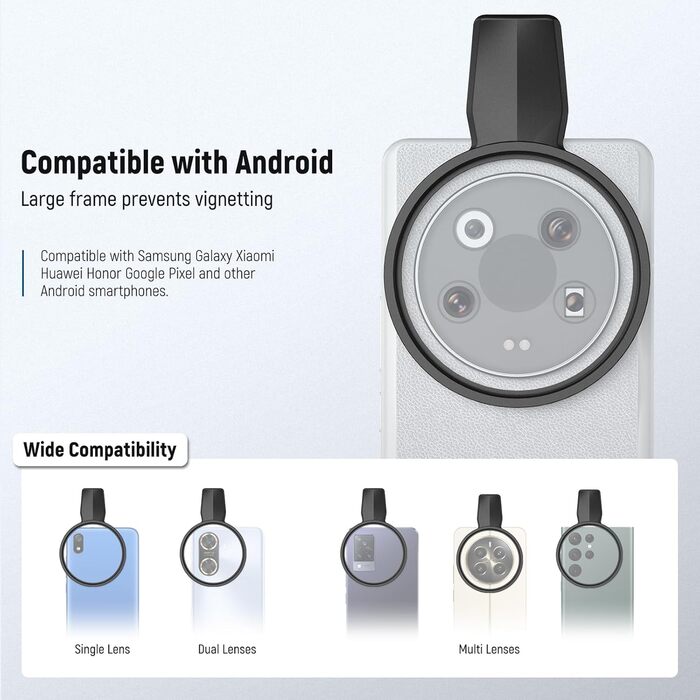 NEEWER Фільтр CPL 67mm для смартфонів та об'єктивів, циркулярний поляризаційний фільтр, сумісний з Android