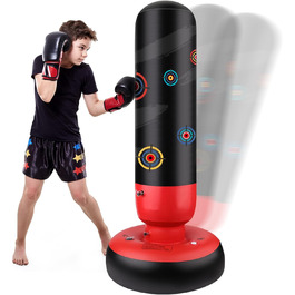Дитячий боксерський мішок для карате та тхеквондо - 160 см, стоячий, для зняття стресу, з повітряним насосом. Підходить для хлопчиків та дівчаток 3-10 років