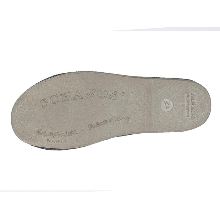 Чоловічі фетрові домашні тапочки Schawos 6030 з устілкою, жорсткою підошвою, неслизькі, сірі, 42 EU