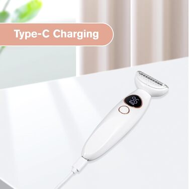 Електричний жіночий тример Carehabi 5-в-1 для тіла, обличчя та бікіні. Вологостійкий (IPX7) з USB-станцією.