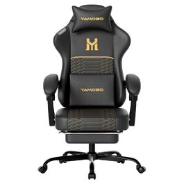 Геймерське крісло Ergonomisch з підлокітниками, підставкою для ніг, підтримкою попереку та голови, регульованою висотою, оббивка PU, сіре (P-black)
